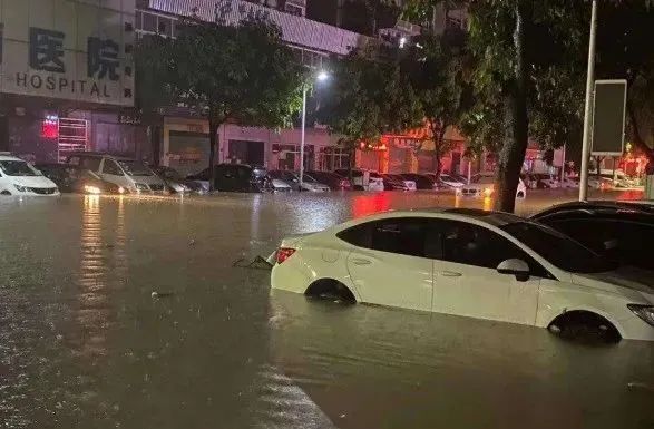 暴雨袭城汽车被淹，杭州叉车紧急出动，展开救援！(图4)